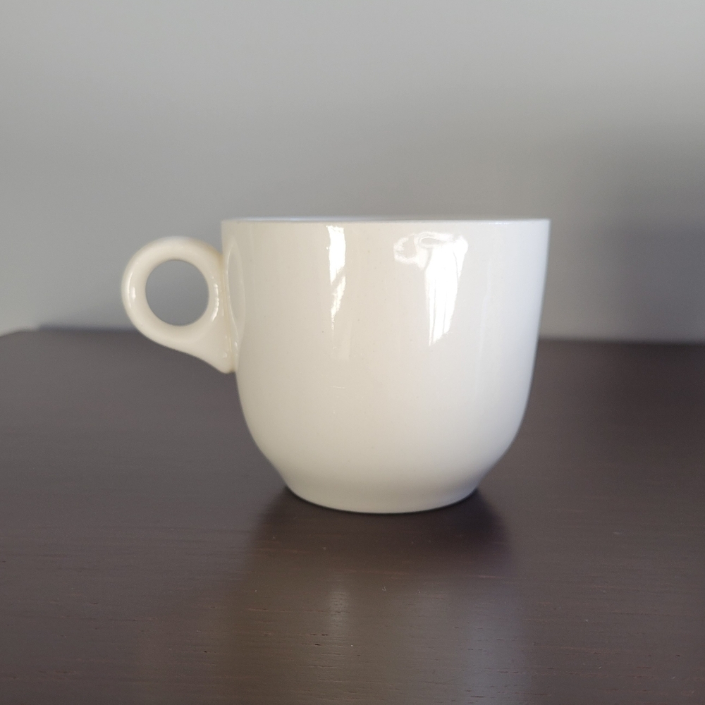 Antique Ironstone Ivory Ceramic Coffee Mug, Mads in USA, 12oz